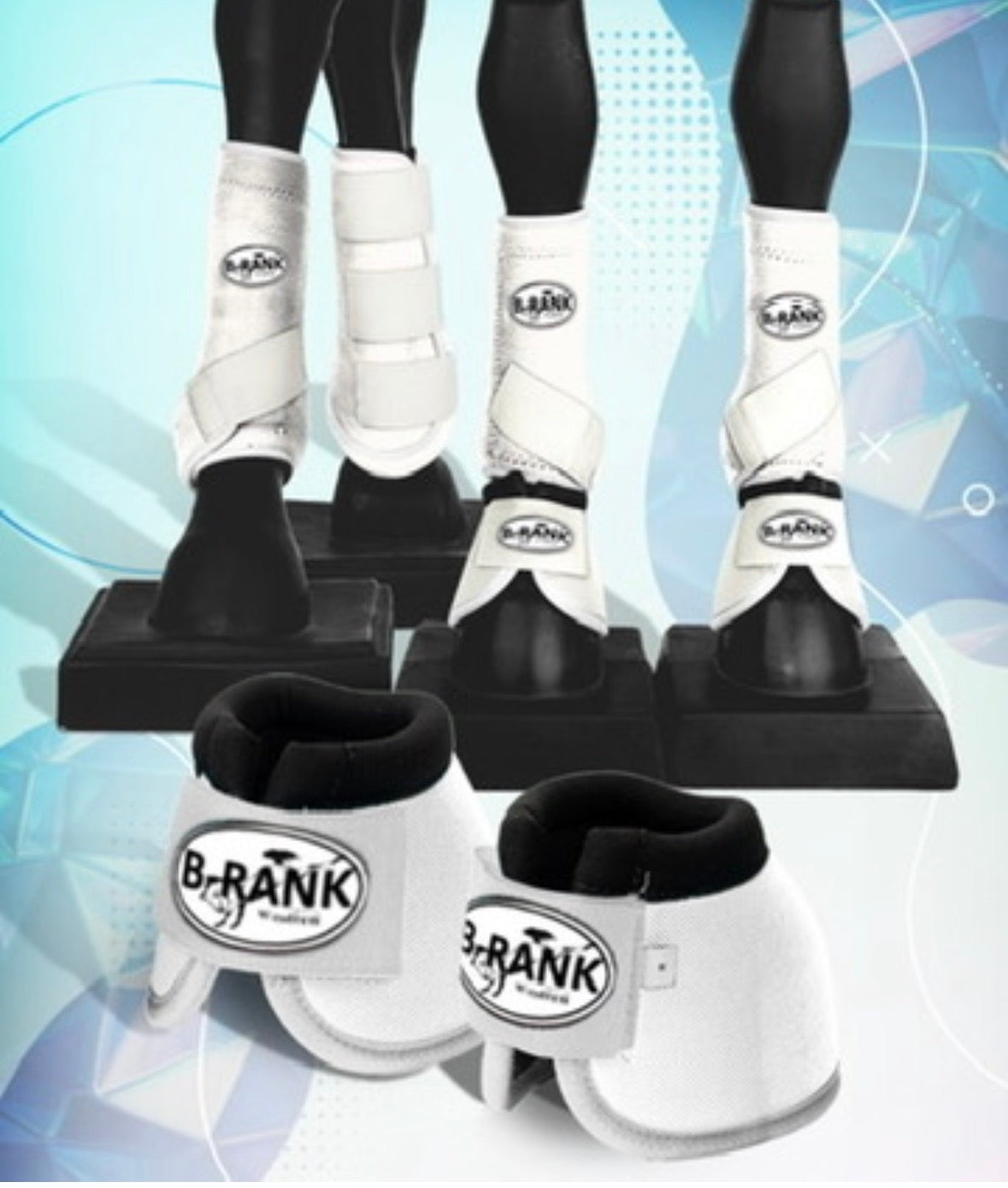 White horse boots- set of 4 w/bells