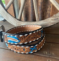 🪶 Blue Horizon Feather Belt