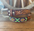 🌵 Desert Bloom Beaded Leather Belt 🌵