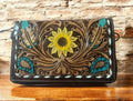 🌻 Rustic Sunflower Tooled Purse