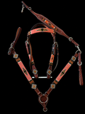 🧡 Orange & Gold Beaded Bridle & Breastplate Set 🧡