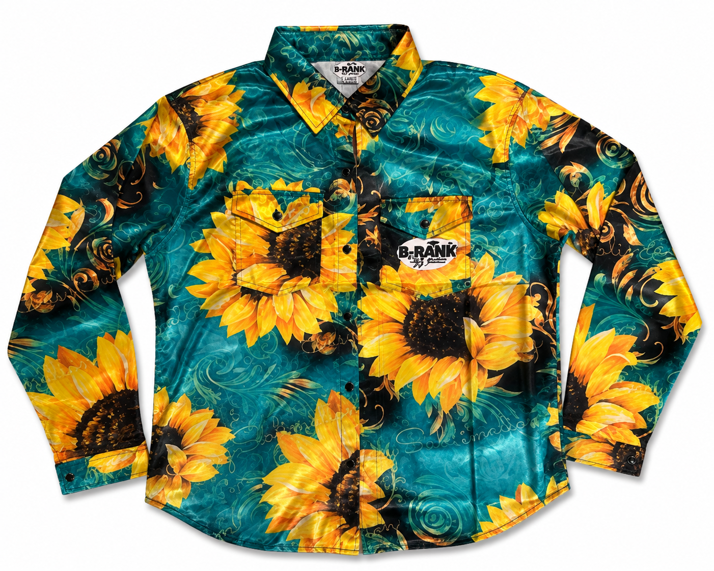 🌻✨ SUNFLOWER WESTERN SILK SHIRT ✨🌻