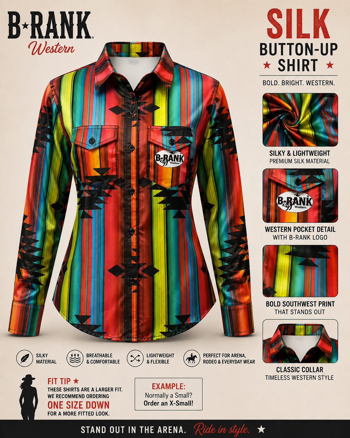 🤠 B-RANK WESTERN SILK SHIRT – MAKE A STATEMENT! 🌟