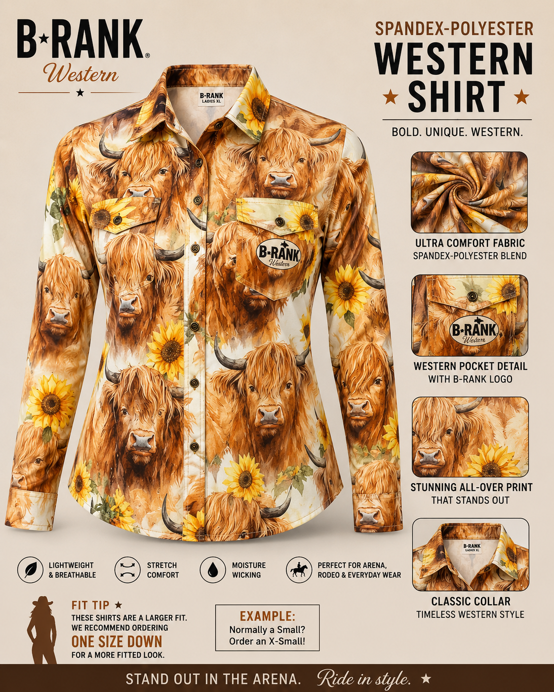 🐂🌻 HIGHLAND COW & SUNFLOWER WESTERN SHIRT 🌻🐂